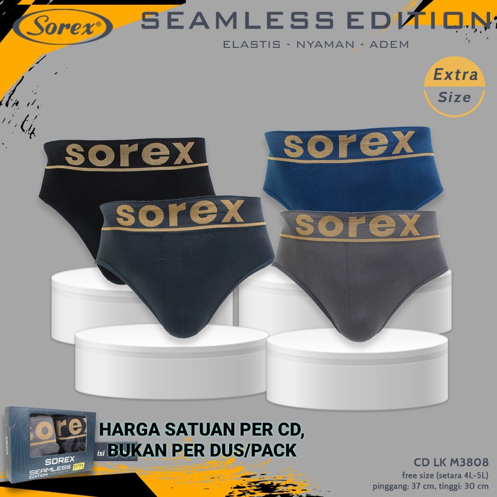 SOREX MAN 3808 JUMBO SIZE - CD CELANA DALAM PRIA SEAMLESS RAJUT