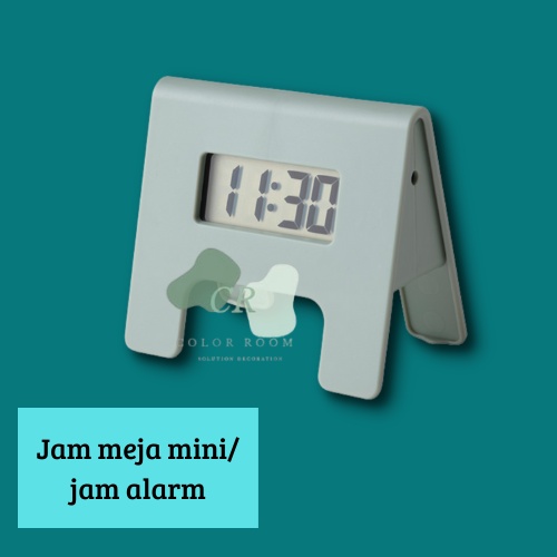 KPNG Jam beker, jam meja, jam alarm, jam mini hijau, 4x6 cm