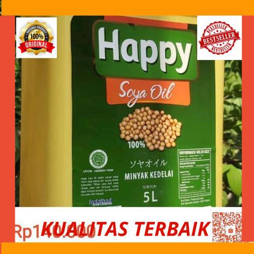 

New Happy soya oil minyak kedelai 5 Liter