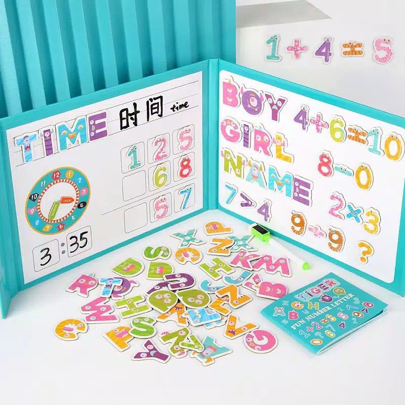 Buku magnetik anak, Magnetic book anak, Buku magnet puzzle papan tulis anak