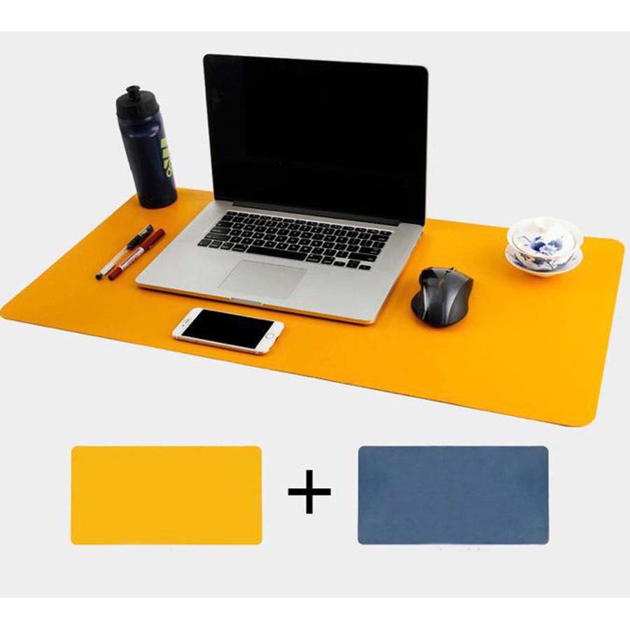 Mouse Pad PU Leather XL Double Side navy orange