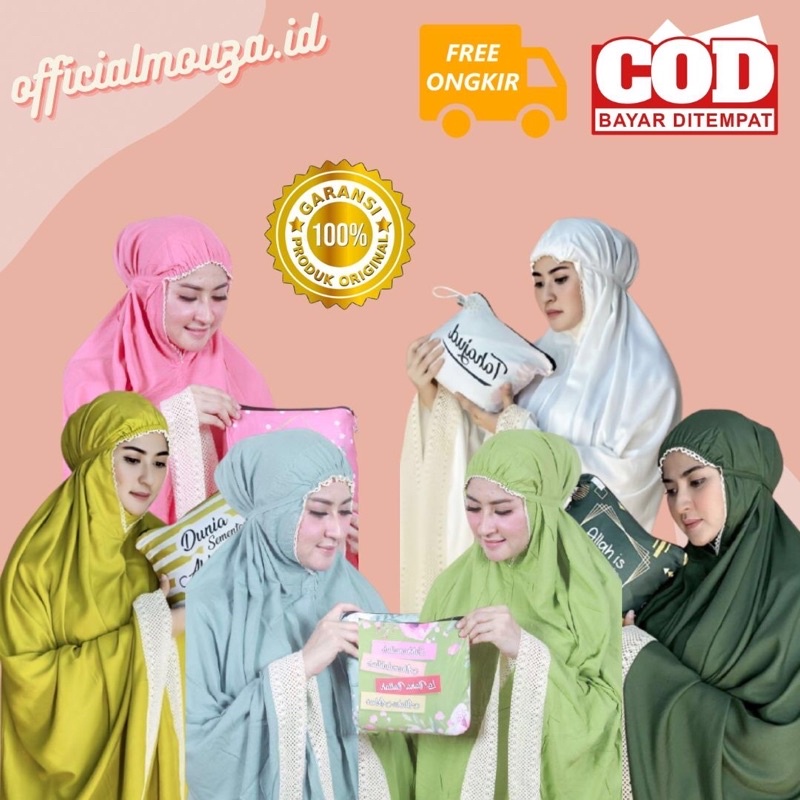 Mukena Wanita Dewasa Katun Rayon Premium Polos Jumbo  Traveling Terbaru