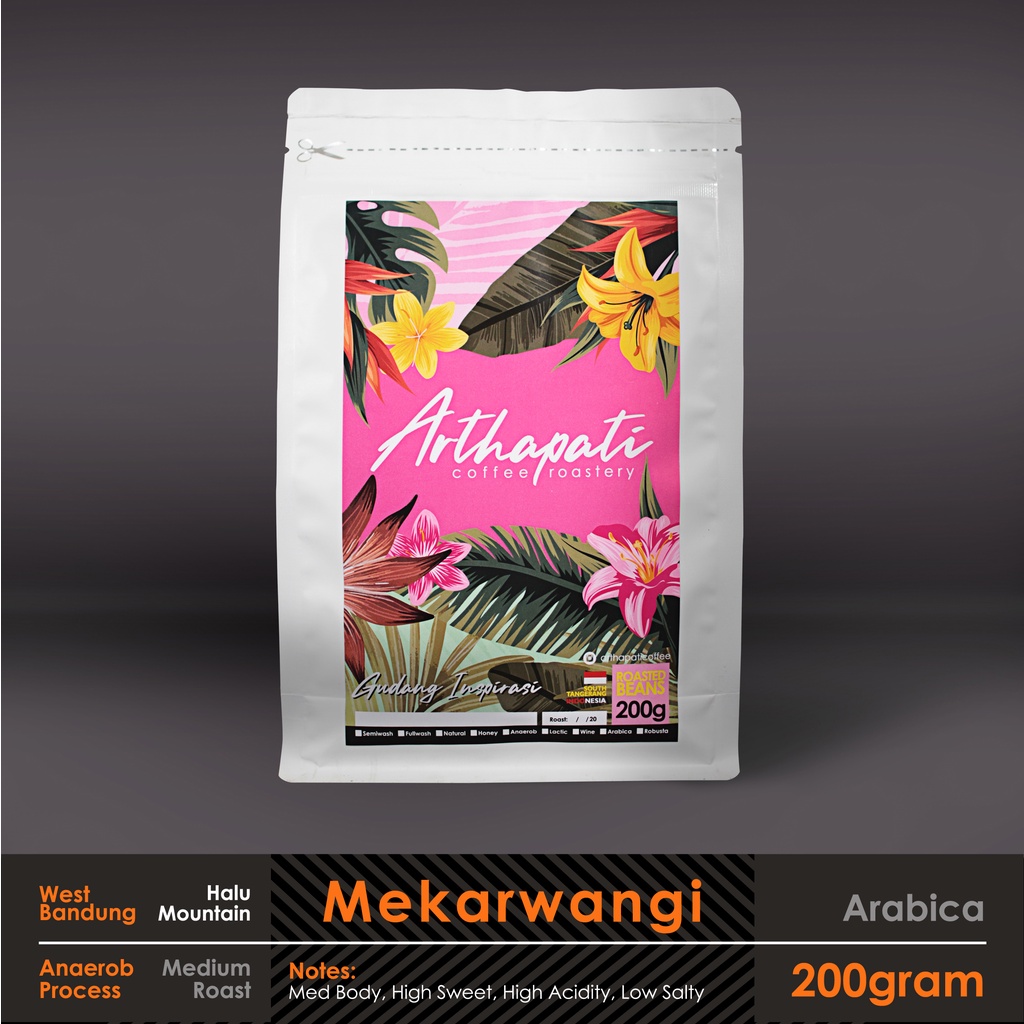 

Biji Kopi Mekarwangi Arabica Anaerob Processed Arthapati Roasted Beans Coffee 200 gram