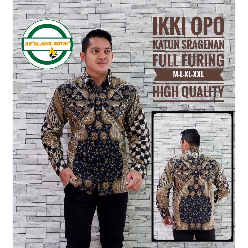 IKKI OPO Kemeja Batik Pria Lengan Panjang | Hem Batik Pria FULL FURING Batik Aljaya