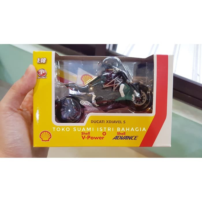 Shell Ducati Xdiavel S Diecast Motor Mainan Hadiah V-Power Original