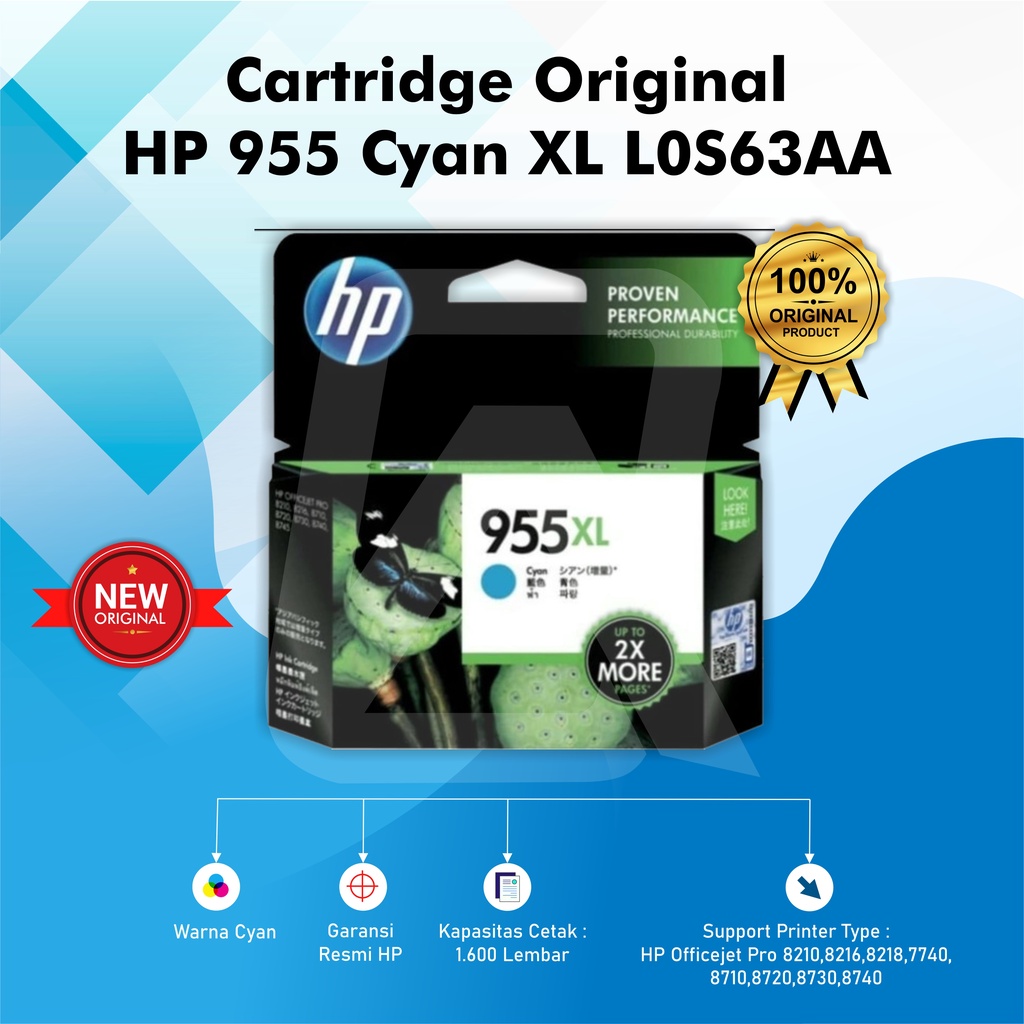 Tinta Hp 955 XL Black &amp; Colour Original Ink Cartridge