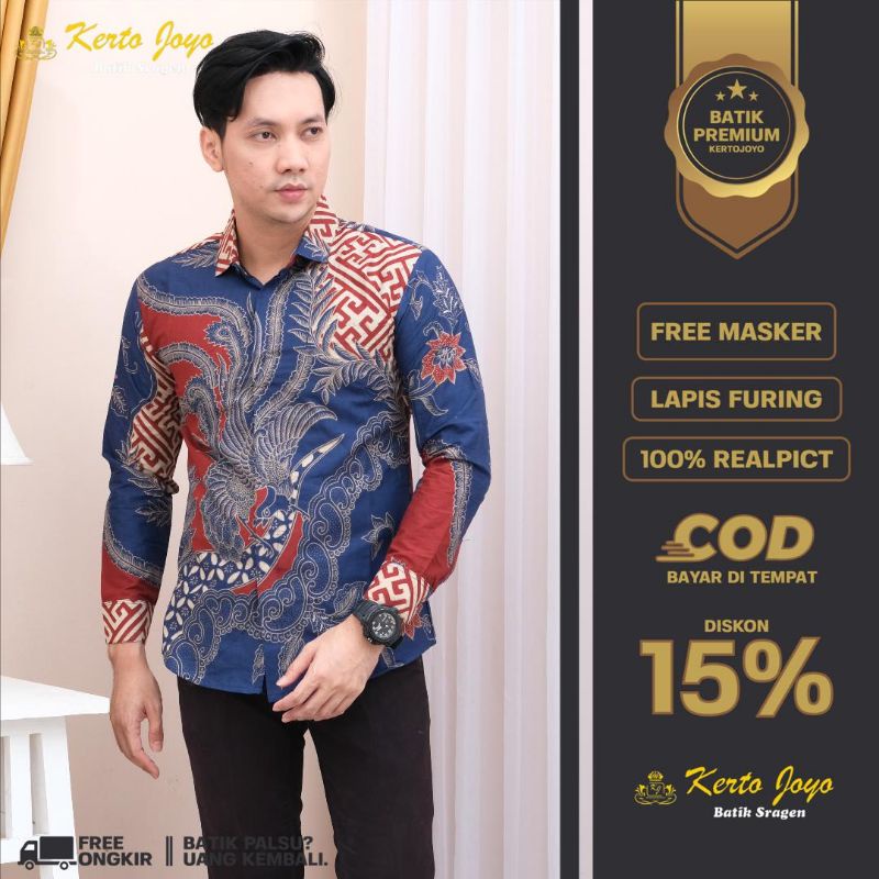 Batik Pria Modern Slimfit Batik Pria Lengan Panjang Premium Slim Fit Alisan Slim MTF02