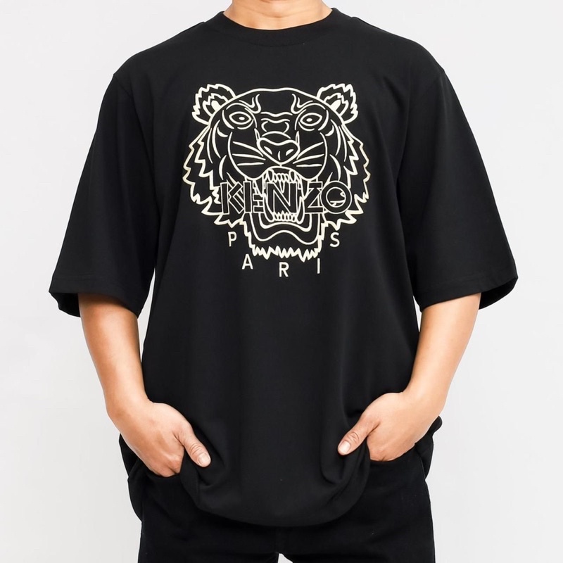 Ken. Tiger Tshirt Black/Gold Bordir