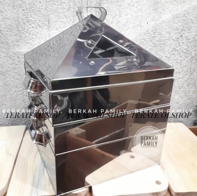 Kukusan Kotak Stainles Susun 3 - Klakat Susun 3 40cm - Pengukus Tradisional