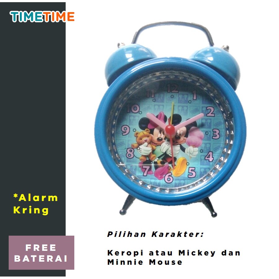 Jam Beker Karakter Jam Anak Karakter Spiderman Doraemon Mickey Mouse Frozen Keroppi Free Baterai