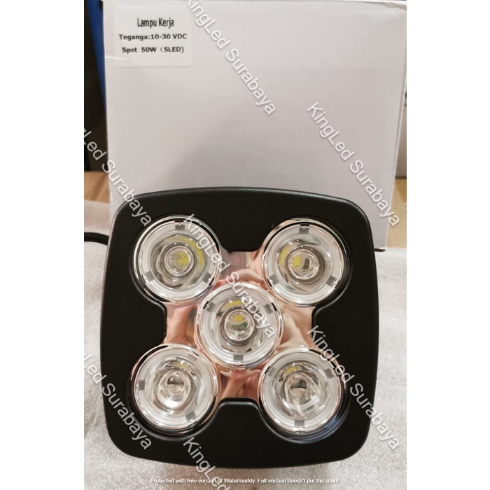 Work Lamp Off Road 50W CREE 5 LED Lampu Kerja Putih 10-30V 50 Watt