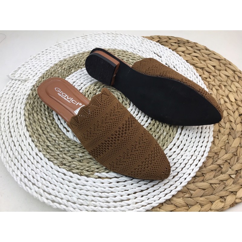 Sandal Hak Tahu Wanita Bahan Rajut Import SF-58 GRAVICI