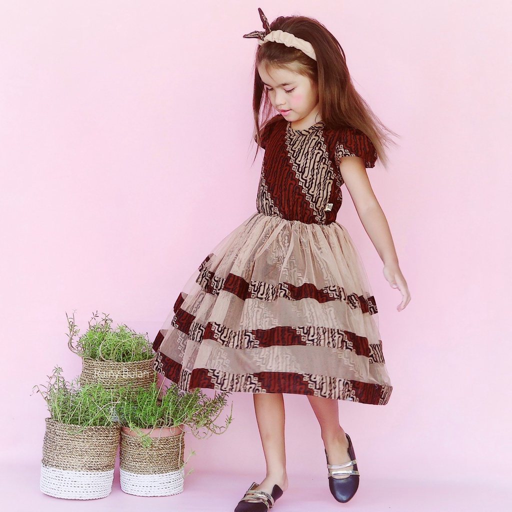 Dress Cyra Batik Anak Unik/Gaun Pesta Anak/Dress Anak