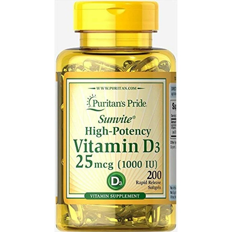 Puritan Sunvite High-Potency Vitamin D3 isi  200 Softgels