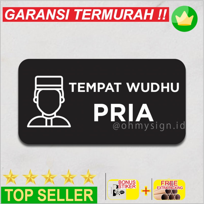 

Terlaris Sign Tempat Wudhu Pria Modern Akrilik Print | 20x10 cm | Sign Board Keren