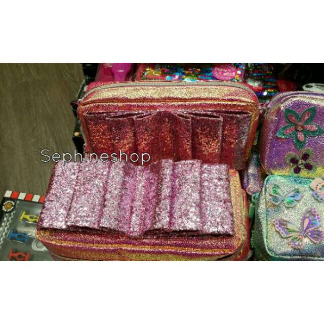 SMIGGLE SOFTCASE TEMPAT PENSIL ANAK PEREMPUAN WARNA PINK BLING BLING SMIGGLE