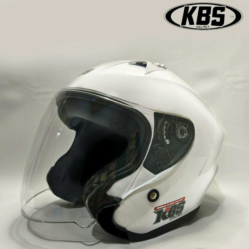 Helm Half Face KBS HAKAI KYRZ WHITE GLOSY / HELM PREMIUM UNTUK PRIA DAN WANITA DEWASA COD