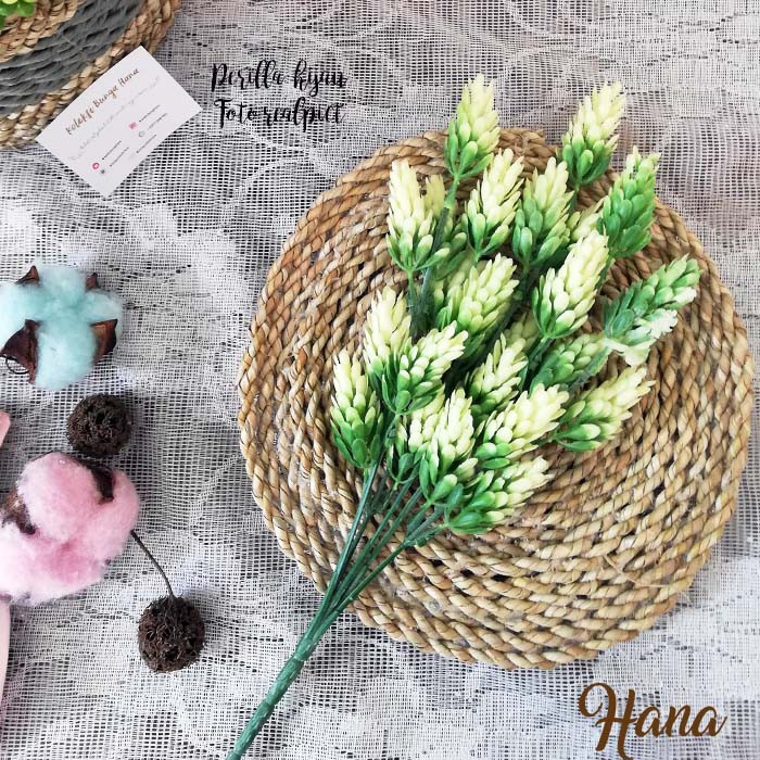 Bunga plastik dekorasi/rumput plastik banan ringbox/ daun plastik-3