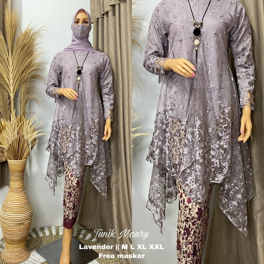 Setelan Tunik Maury Modern 2022//Set Tunik Maury dan Rok Plisket//Tunik Termurah//Baju Kebaya tille Mutiara Termurah/setbaju kurung/pakaian wanita/pakaian muslim/pakaian ntradisional/termurah/baju kurung/seragam pesta termurah