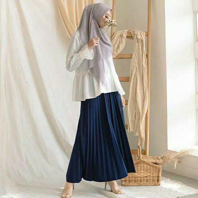(PREMIUM) ROK PLISKET PREMIUM HUNHUNSHOP ROK WANITA PRISKET BAWAHAN MUSLIM FASHION-3
