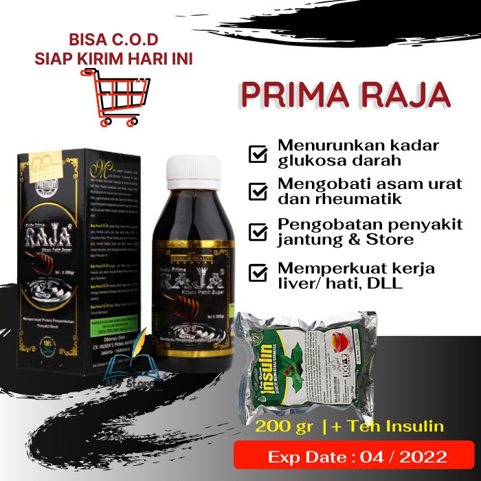 

GRATIS ONGKIR Madu Prima Raja Hitam Pahit + Teh Insulin 200 GRAM- Madu Hitam BPOM - MUI - Halal