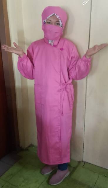 GOWN APD/GOWN APD KIMONO/JUBAH OK+HEADCAP+MASKER READY