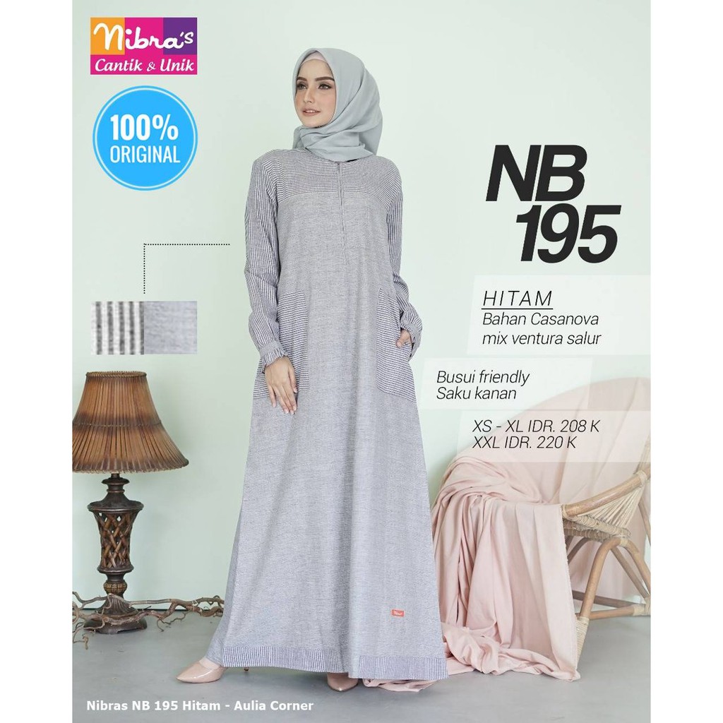 Gamis Batik Wanita Terbaru Gamis Nibras Nb 195 Hitam Original Model Casual Shopee Indonesia