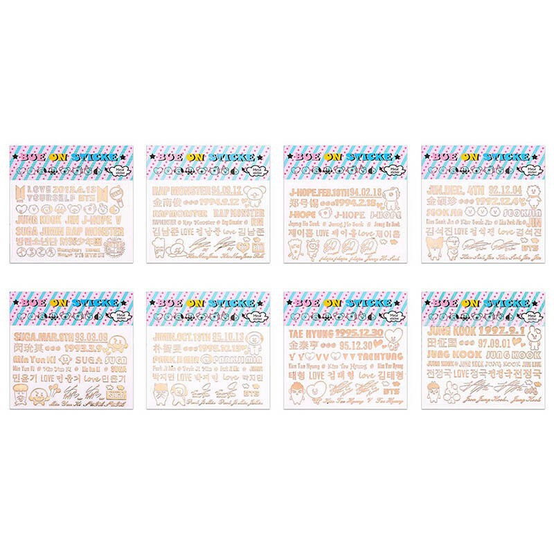 

( BTS ) Yo Yo Store Kpop Decals DIY Golden Stickers BTS Phone Bag Sticker Army Finger Decor