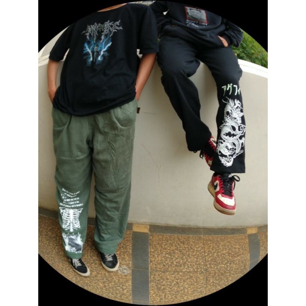CELANA GOODMORNING LONGPANTS-CELANA GRAPCHI LONGPANTS-DRAGON WHITE