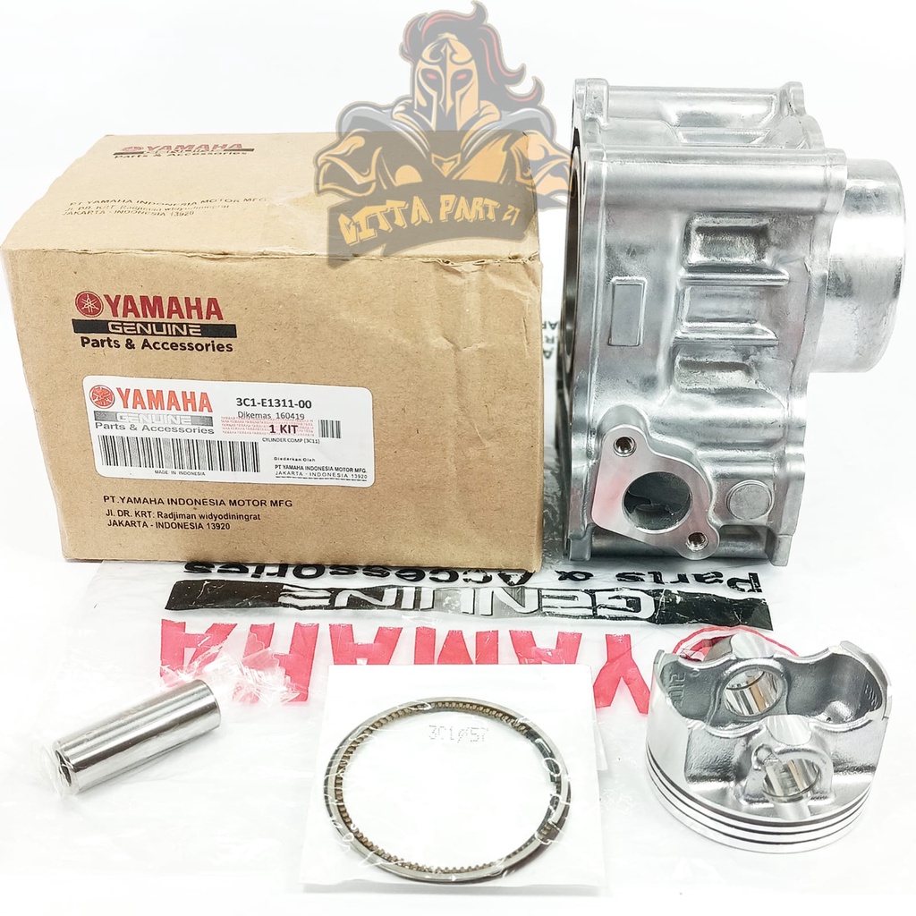 CYLINDER BLOK SEHER PISTON RING KOMPLIT YAMAHA 3C1 KUALITAS ASLI ORIGINAL YAMAHA YGP  PRESISI TINGGAL PASANG BAHAN BERKUALITAS DAN DIJAMIN AWET CILINDER VIXION NEW VIXION LAMA NVL R15 JUPITER MX 135