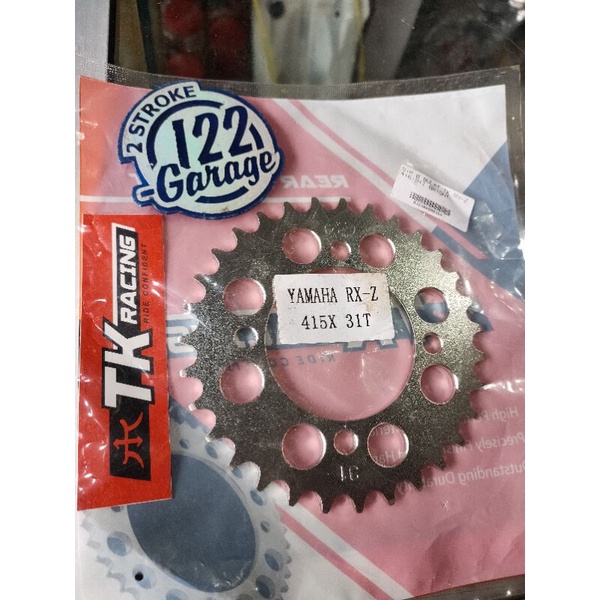 gear gir sprocket TK racing 415 30 31 32 33 34 35 36 37 38 39 40 yamaha rxz rzr rxking rx king rxs rxspecial yt115 jupiter z mx vega f1zr force1 4 lubang . tipis-RXZ 415-31