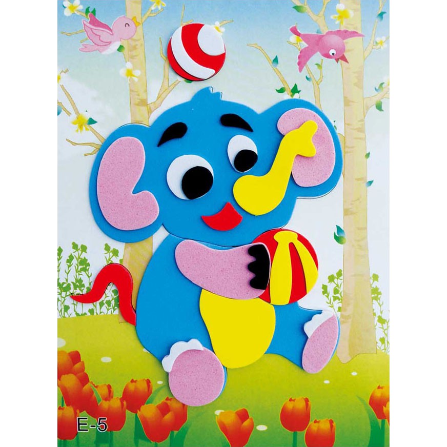 

EK044 Paket Prakarya Anak DIY Tempel Stiker Sponge Spons Eva Gambar 3D