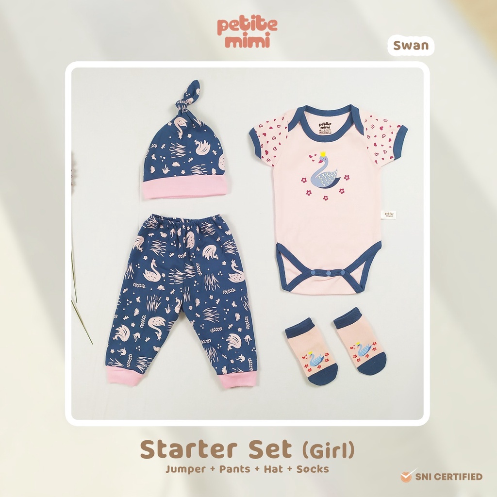 Petite Mimi Starter Set 4in1 Baby Girl Jumper Bayi Set