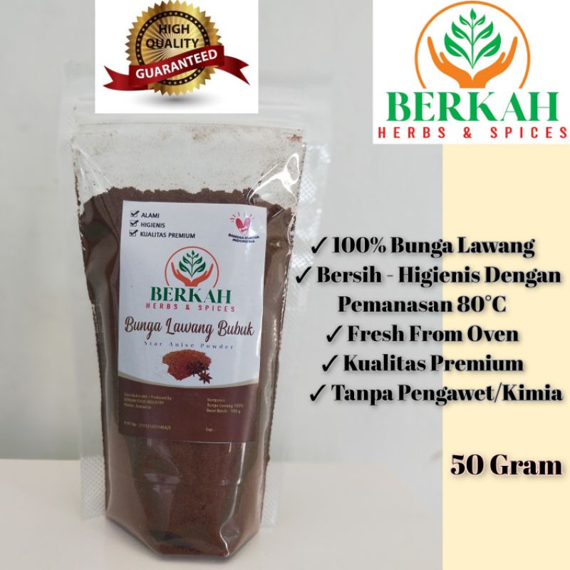 

Bunga Lawang Bubuk 50G Pekak Star Anise Powder Bersih Alami Kualitas Premium