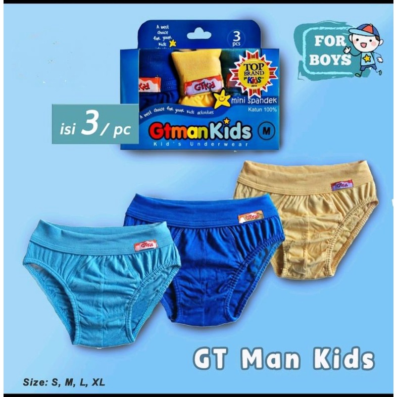 0[ isi 3 ] GT MAN KIDS BIRU | Celana dalam gt man anak | CD GT man anak | GTman kids - IV JA4 - MA4