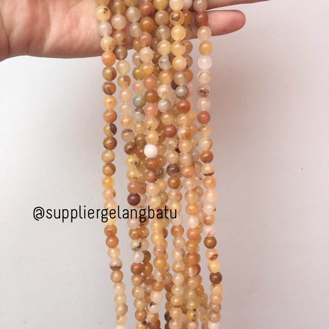 bahan rough jade giok kuning doff matte agate bongkah 8mm aksesoris bongkah batu aksesoris alam asli