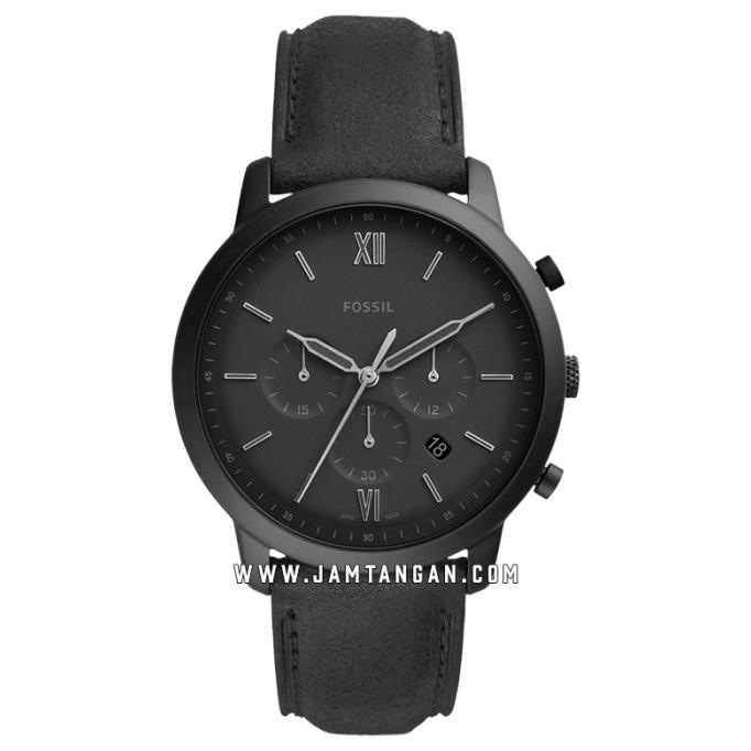 Fossil FS5503 Chronograph Neutra Black Dial Black Leather Strap Termurah