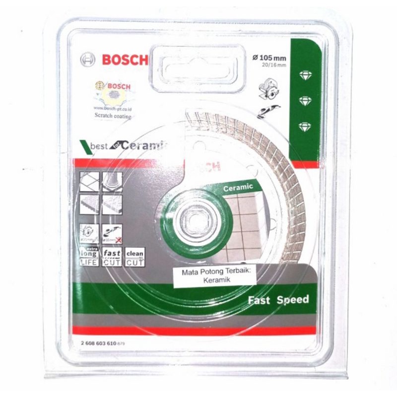 Diamond Wheel / Mata Potong Keramik Bosch Dry/Wet 4&quot; (105mm)