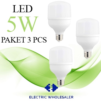 PAKET HEMAT BUNDLE BOHLAM LAMPU LED 3 PCS 5W