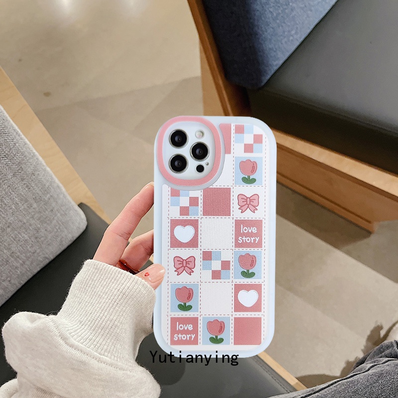 Soft Case Tpu Motif Hati Bunga Tahan Banting Untuk iPhone 11 7 8 6 6s plus 12 13 pro max XS X XR XSMax SE 2020