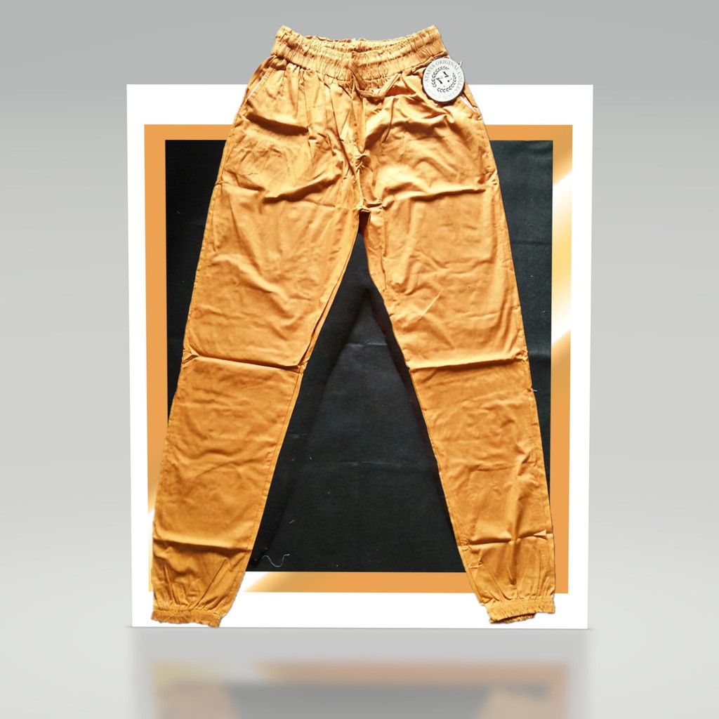 Celana Jogger Wanita Kekinian Bahan Katun Melar muat Celana Jogger Wanita Kekinian Bahan Katun Melar muat