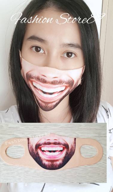 Ready siap kirim masker wajah kekinian masker kain wajah face smile import katun