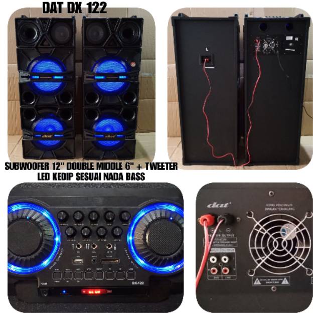 Speaker Aktif Dan Pasif 12 Inch Sepasang Dat Dx 122 Shopee Indonesia