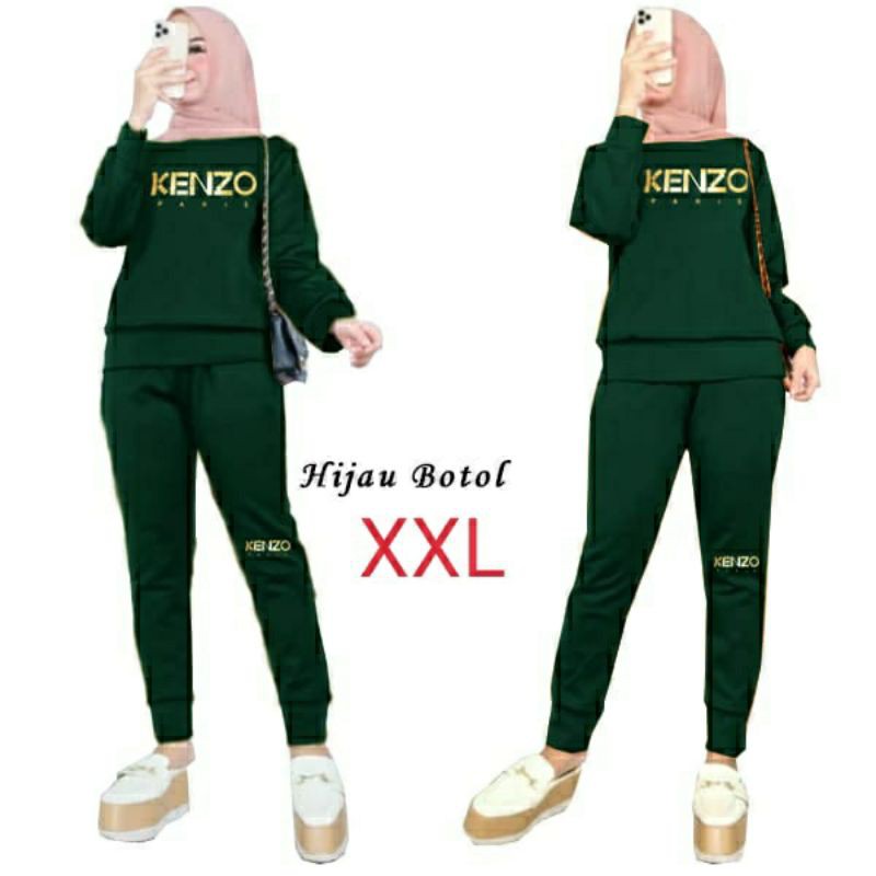 Set jumbo training wanita kenken XXL coksu, navy, maroon, black, army C