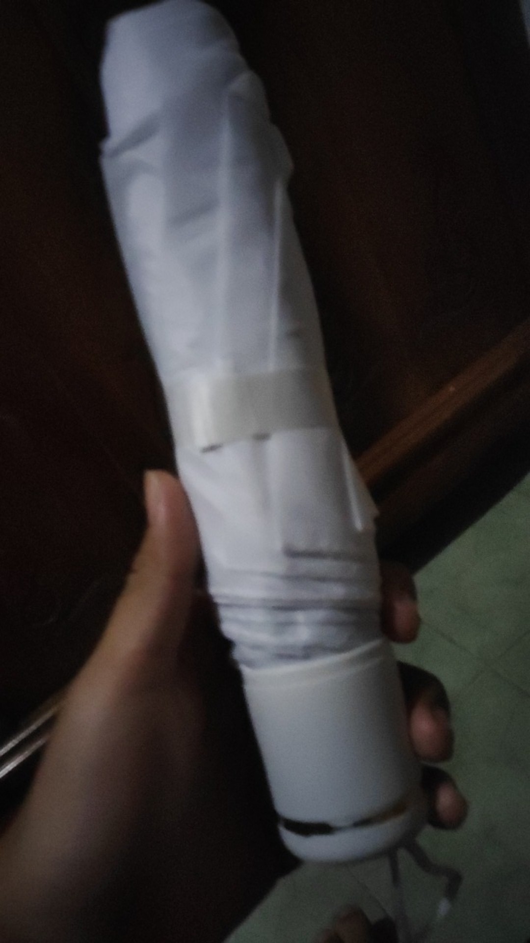 Tabasa Payung Lipat Putih Polos Sablon