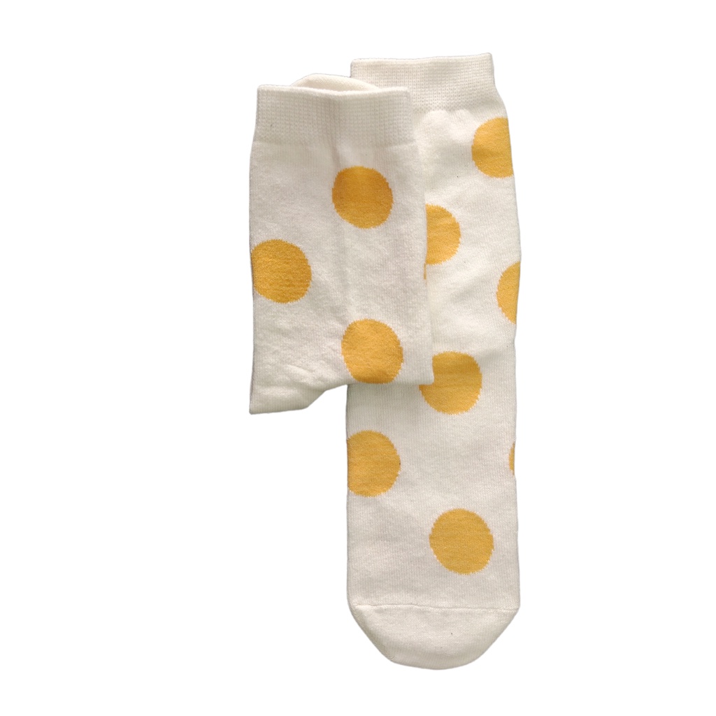 Kaos Kaki Motif Lucu-Lucu / Buah / Snack / Christmas / Snoopy / Leopard BEBAS PILIH (EXPT)-E47 Polka Big Yellow