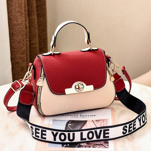 Tas selempang wanita - Tas Selempang import Batam - Beige Putih , Beige hitam dan Beige Merah