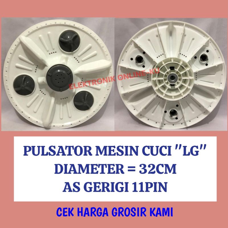 PULSATOR MESIN CUCI LG DIAMETER 32CM AS GERIGI 11 PIN