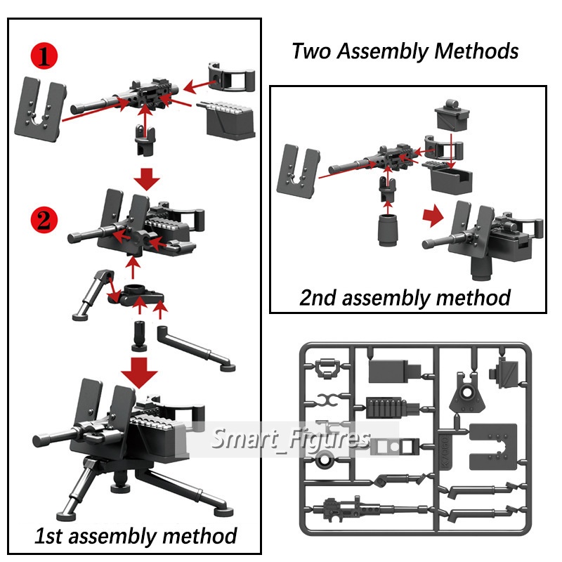 Aksesoris Mainan Minifigure Hadiah Ukuran Sekitar 45mm Angka Mini Peralatan Senjata Berat Bazooka Collection