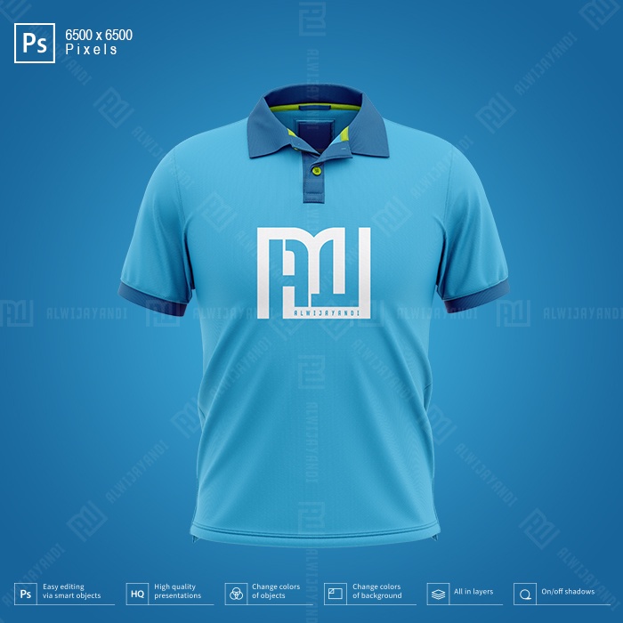 Jual MOCKUP JERSEY KERAH POLO - RESOLUSI 6500x6500 Pixels (FRONT